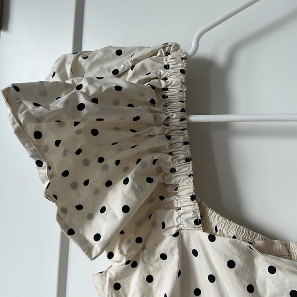 White Smock Style Dress with Embellished Sleeves - Picture 4 of 5